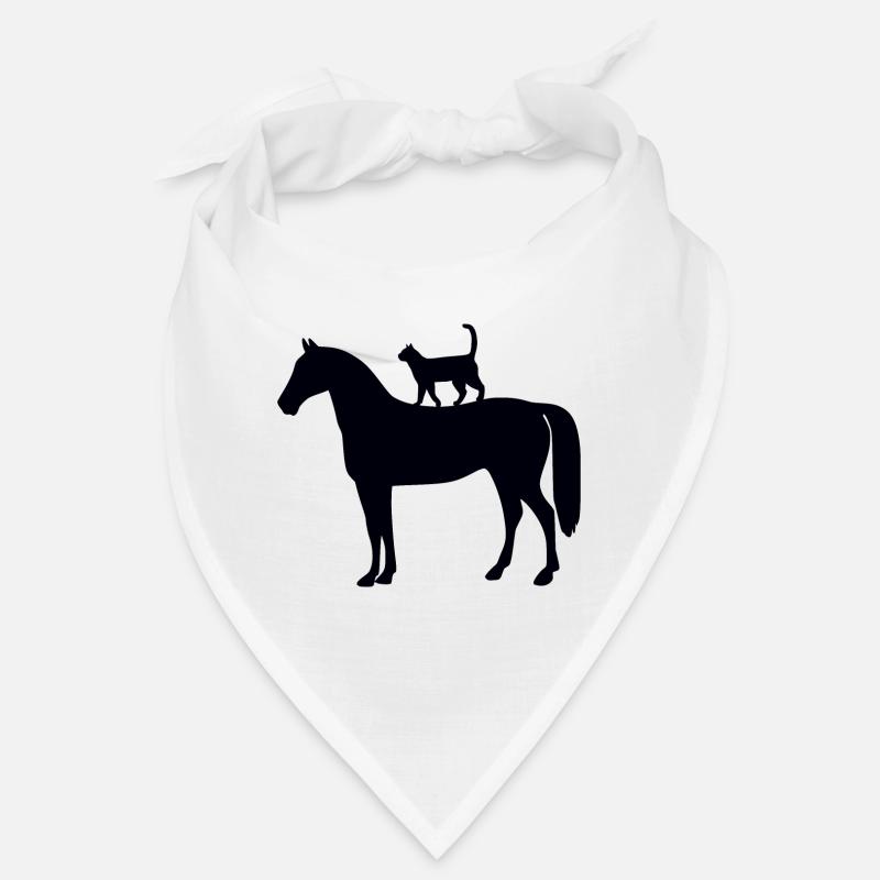 Pferd mit Katze Bandana