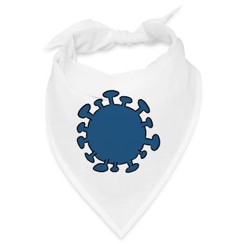 Virus Grippe Corona Covid-19 Pandemie Bakterium - Bandana - Weiß - Vorne