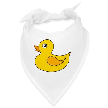 Ente Entchen Quietscheente Quak - Bandana - Weiß - Vorne