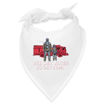 Wie der Vater so der Sohn Feuerwehr Feuerwehrauto - Bandana - Weiß - Vorne