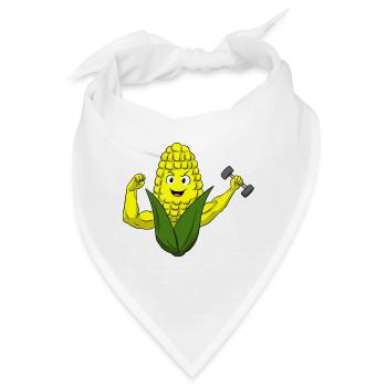 Vegan Vegetarier Mais Bodybuilding I Geschenk - Bandana - Weiß - Vorne