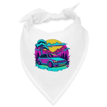 Deutsches Retro-Auto - Bandana - Weiß - Vorne