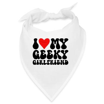 Ich liebe meine Geek-Freundin Ich liebe meine Geek-Freundin - Bandana - Weiß - Vorne