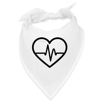 Herzschlag - Bandana - Weiß - Vorne
