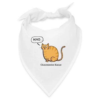 Chinesische Katze - Bandana - Weiß - Vorne