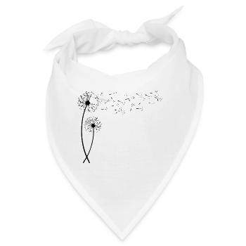 Pusteblume mit fliegenden Samen. Geschenk - Bandana - Weiß - Vorne