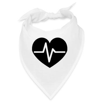 Herzschlag - Bandana - Weiß - Vorne