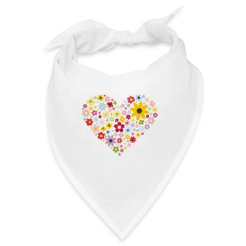 Blumenherz - Bandana - Weiß - Vorne