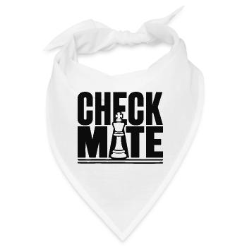 Check Mate für einen Schachspieler - Bandana - Weiß - Vorne