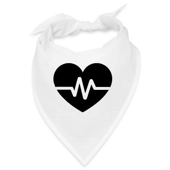 Herzschlag - Bandana - Weiß - Vorne