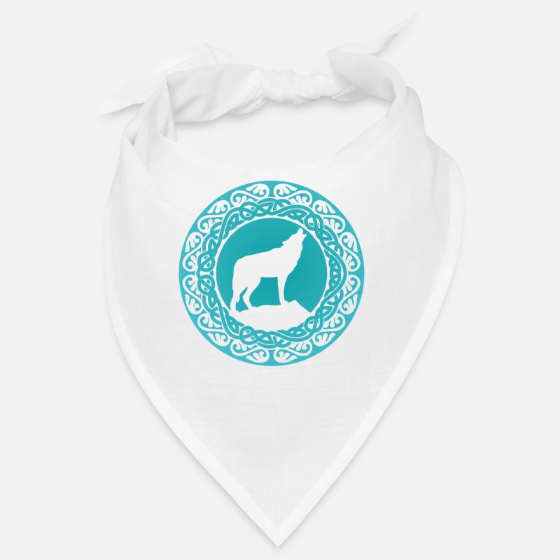 Wolf Odins Wikinger Valhalla Wölfe - Bandana - Weiß