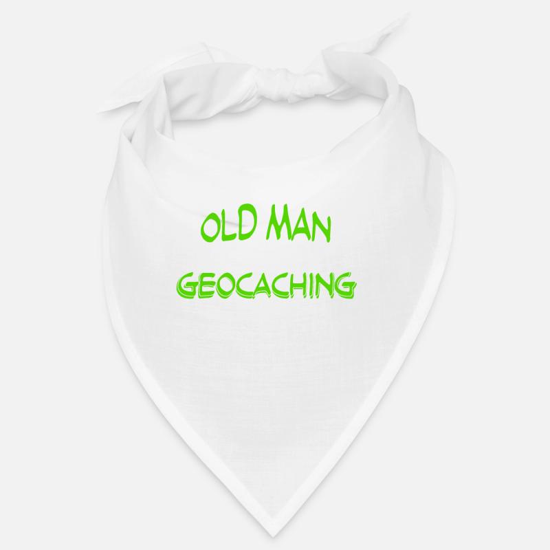 Geocacher old man with geocache Bandana