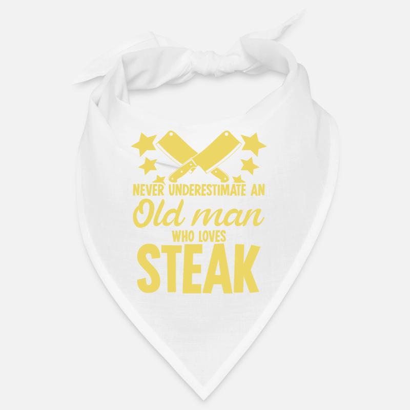 Grillen Grill Fleisch Metzger Steak - Bandana - Weiß