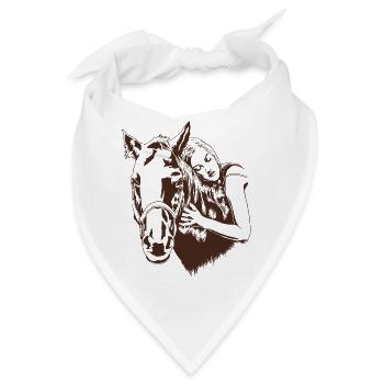Mädchen Pferdeliebhaber, Pferdebesitzer, Reitgeschenk - Bandana - Weiß - Vorne
