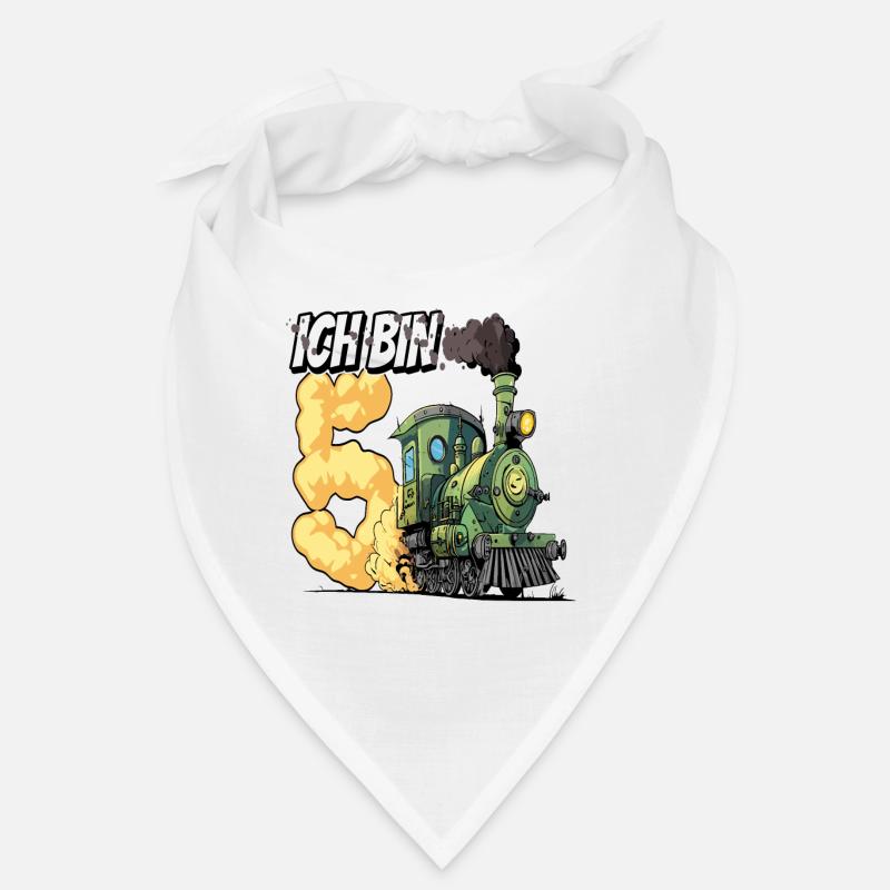 Ich bin 5 - 5. Geburtstag Zug Dampflok Bandana