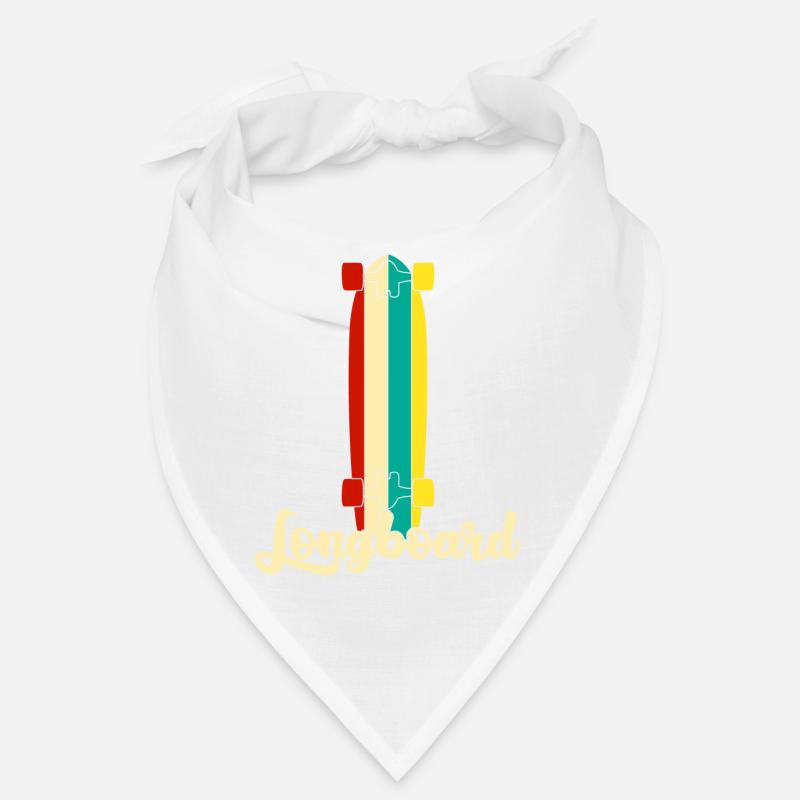 Longboard Longboarding Retro Longboarder - Bandana - blanc