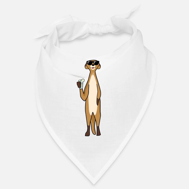 Erdmännchen mit Cocktail Sonnenbrille Bandana