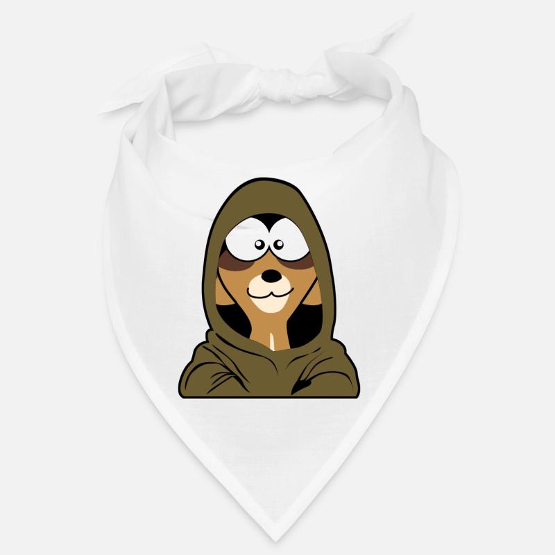 Erdmännchen mit Kaputze - Bandana - Weiß