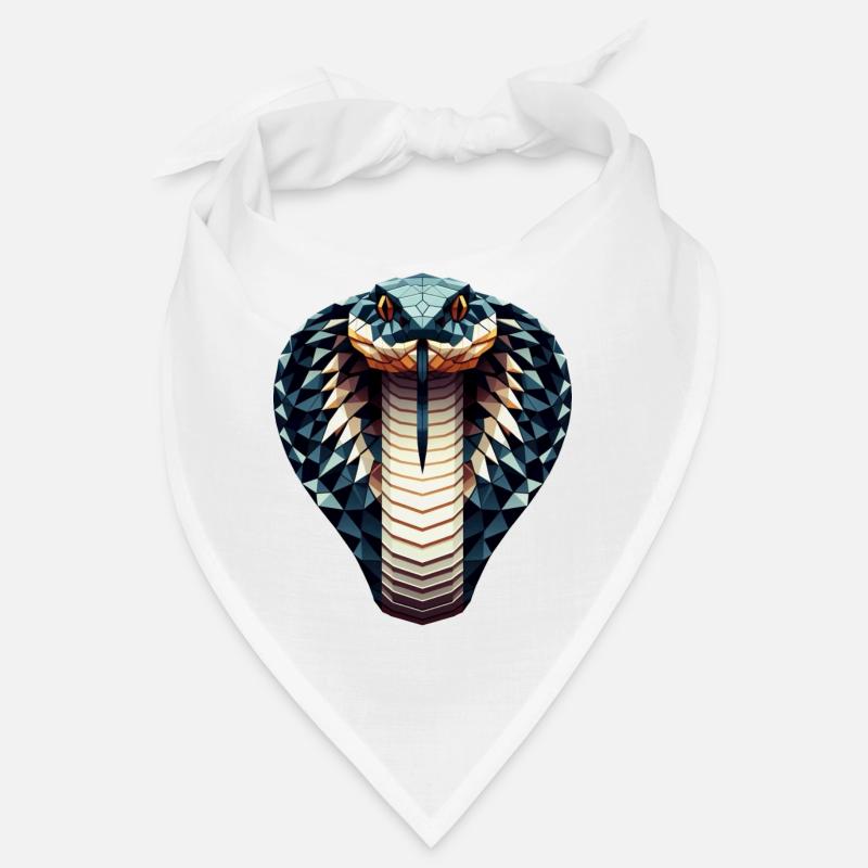Un cobra royal dans le style polygonal - Bandana - blanc