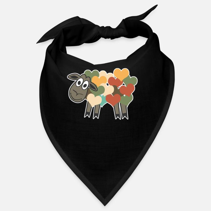 Sheep Retro Hearts Bandana