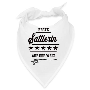 Sattlerin Sattler Frauen Autosattler Ledersattler - Bandana - Weiß - Vorne