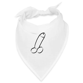 Penis Glied Ständer in der Hose - Bandana - Weiß - Vorne