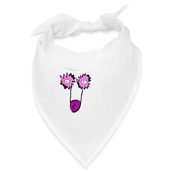 Penis Penisgesicht Affengesicht Pavian Gesicht - Bandana - Weiß - Vorne