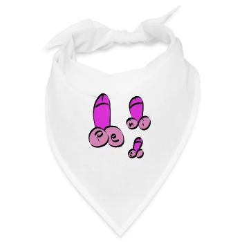 Penis Glied Ständer in der Hose Kunst Penise - Bandana - Weiß - Vorne