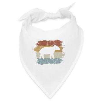Vintage Retro Tapir Schabrackentapir 60er Geschenk - Bandana - Weiß - Vorne