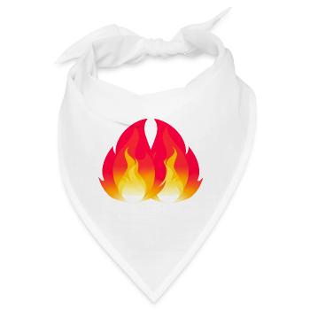 Flammen Flamme Feuer brennen - Bandana - Weiß - Vorne