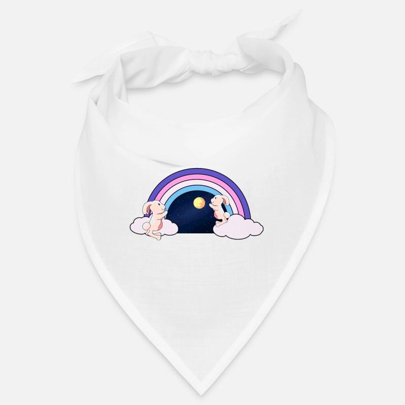 Rainbow Fantasy Rabbit Kids Moon Starry Sky Bandana