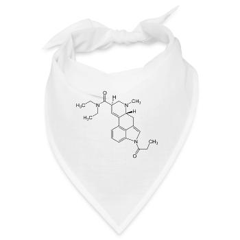 1P LSD Strukturformel - schwarz - Bandana - Weiß - Vorne