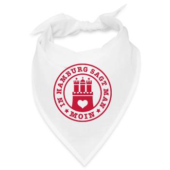 109 In Hamburg sagt man MOIN Wappen Spruch - Bandana - Weiß - Vorne
