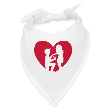 Heiratsantrag Herz - Hochzeit Antrag - Bandana - Weiß - Vorne