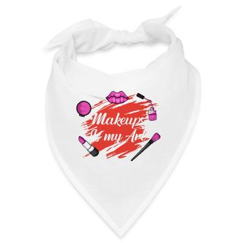 Make-up ist Kunst Kosmetiklehrer. Gift - Bandana - Weiß - Vorne
