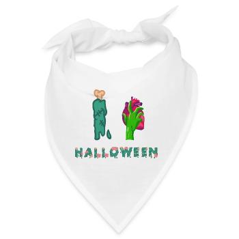 Halloween Zombie Untoter Leiche Kreatur Tot Kostüm - Bandana - Weiß - Vorne