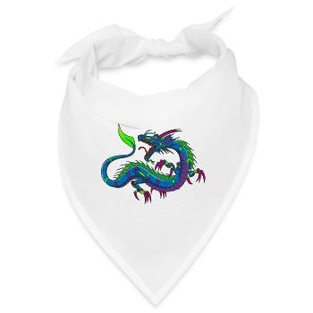 Metalldrache Mechdragon Drache aus Metall - Bandana - Weiß - Vorne