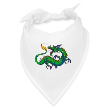 Metalldrache Mechdragon Drache aus Metall - Bandana - Weiß - Vorne
