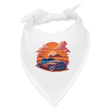 Lebendiger Sonnenuntergang in der Wüste - Bandana - Weiß - Vorne