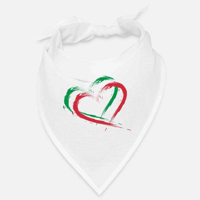 Drapeau Buste Coeur Drapeau Italie Couleurs Vacances - Bandana - blanc