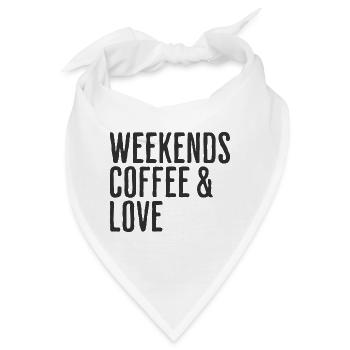Kaffee & Liebe Wochenende Humor Romantisches Wochenende - Bandana - Weiß - Vorne