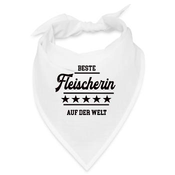 Beste Fleischerin Weltbeste Chefin Fleischerei - Bandana - Weiß - Vorne