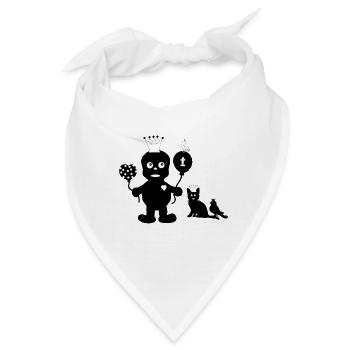 Kleiner Grufti mit seinen Freunden Silhouette Dark - Bandana - Weiß - Vorne