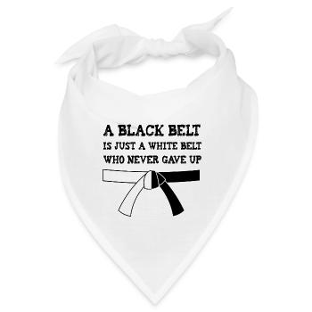 Kampfsport A Black Belt Is Just A White Belt - Bandana - Weiß - Vorne