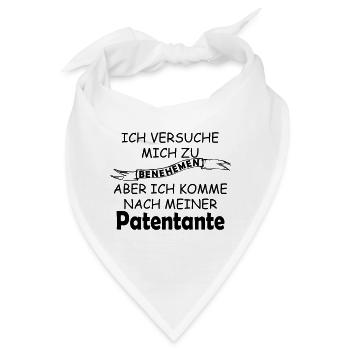 Ich versuche Mich zu benehmen Patentante - Bandana - Weiß - Vorne
