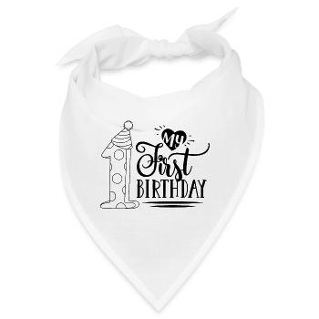 Mein erster Geburtstag schwarz - Bandana - Weiß - Vorne