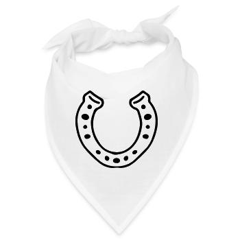 Hufeisen Glücksbringer Glückspilz - Bandana - Weiß - Vorne
