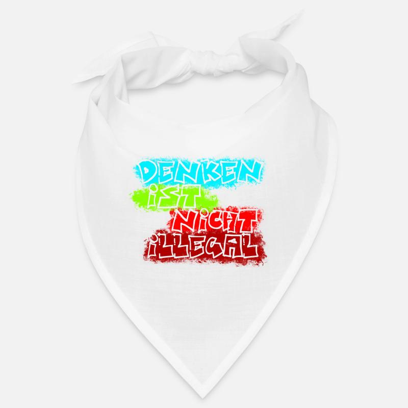 denken nicht illegal türkis - Bandana - Weiß