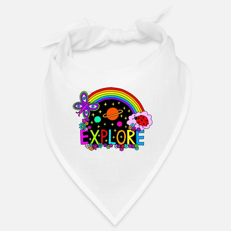 Erkunde die Welt Hippie Universum Regenbogen Cool Bandana