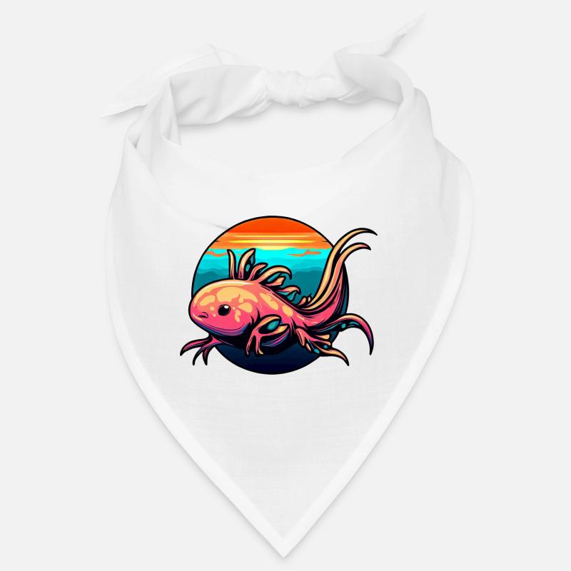 Mignon Axolotl Design Coucher de soleil Coucher de soleil Bandana